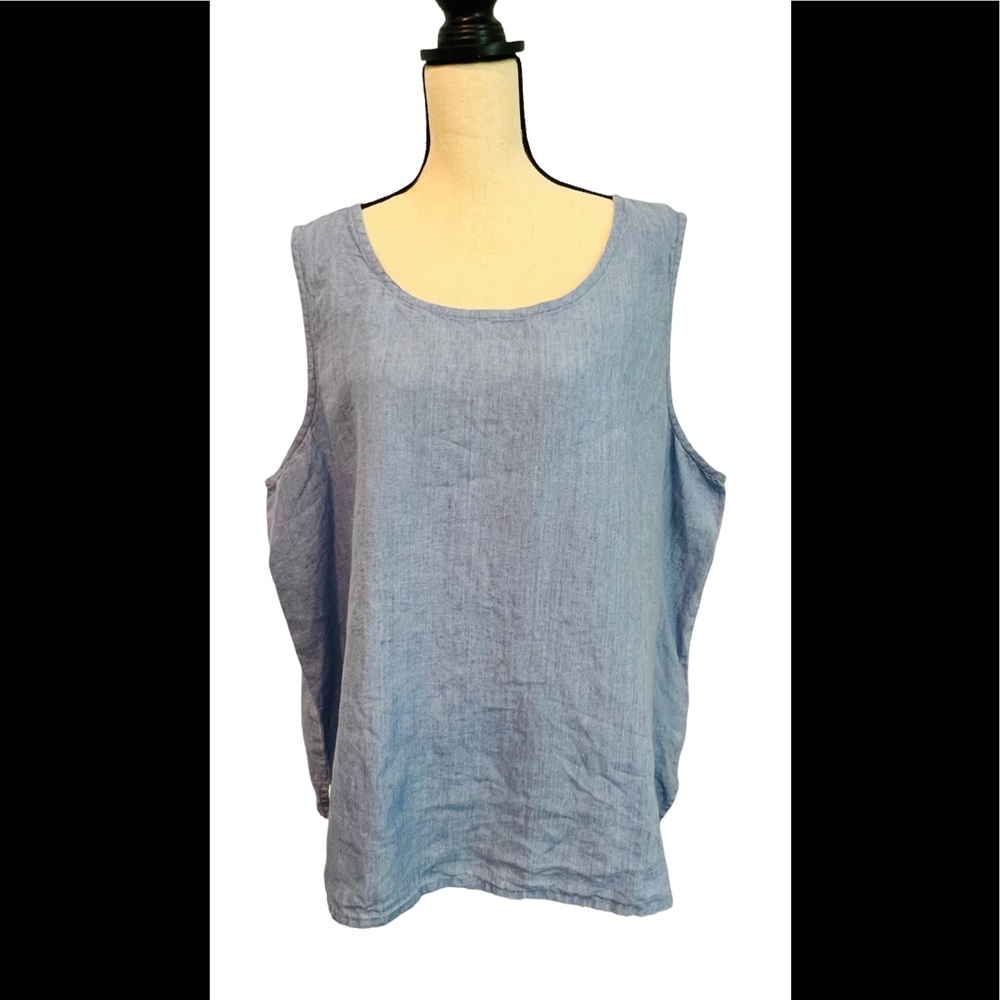 Eileen Fisher Woman linen sleeveless blouse size 3X